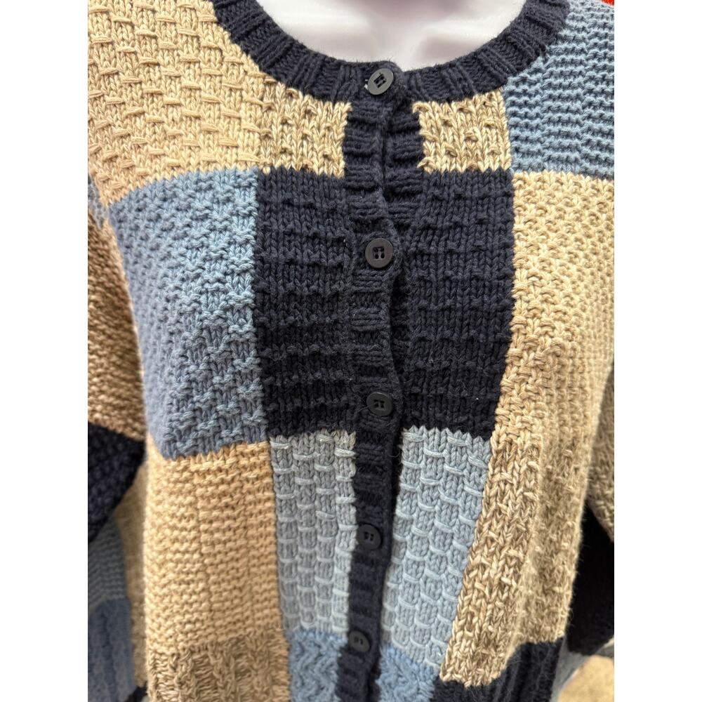Vintage Paul Harris Design women L Colorblock button down Cardigan - Picture 2 of 5